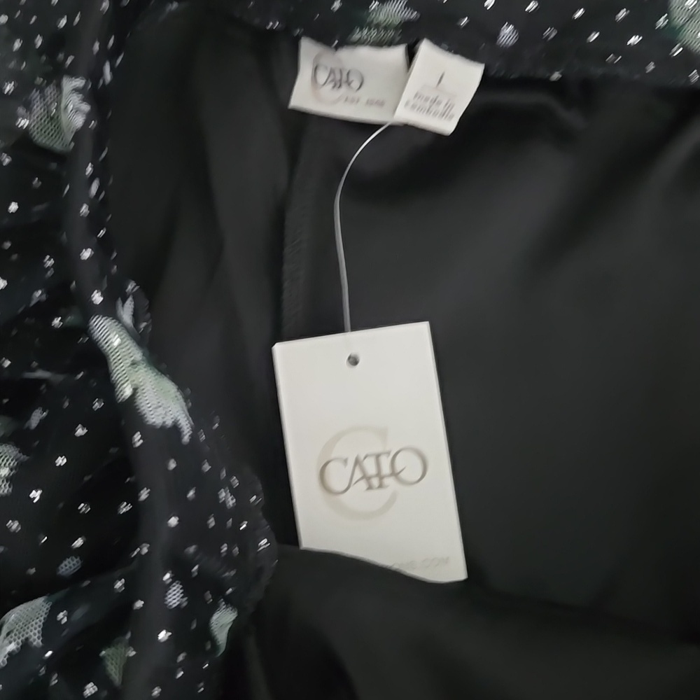 Cato Black and White Ruffled Midi Skirt - Picture 3 of 3